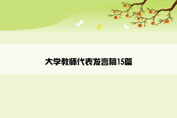 大学教师代表发言稿15篇