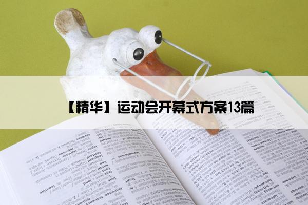 【精华】运动会开幕式方案13篇