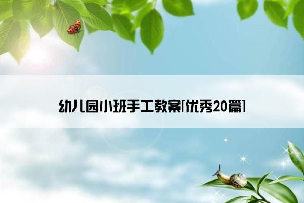 幼儿园小班手工教案[优秀20篇]