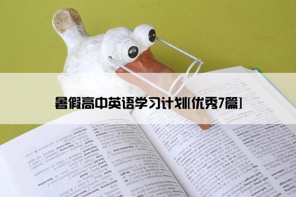 暑假高中英语学习计划[优秀7篇]