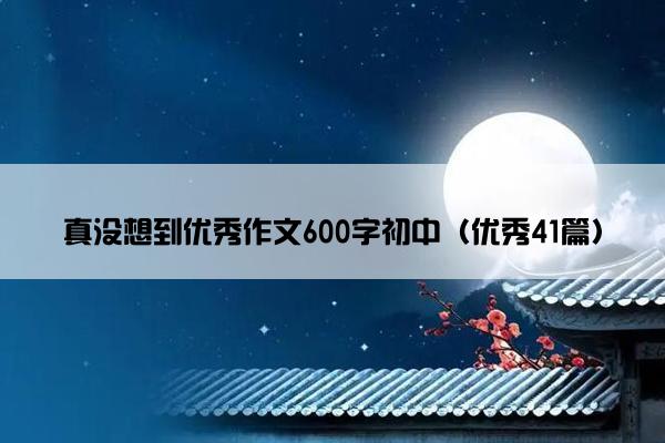 真没想到优秀作文600字初中（优秀41篇）