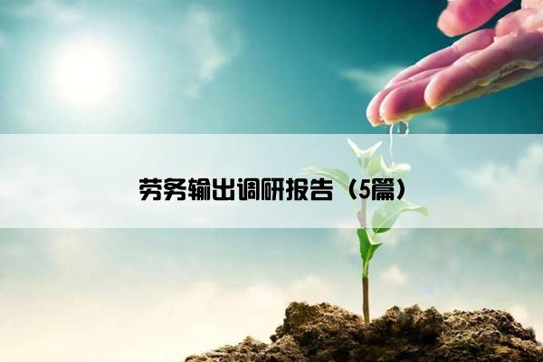 劳务输出调研报告（5篇）