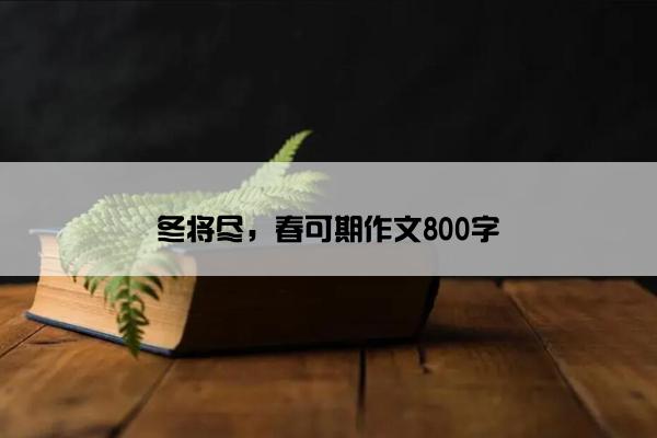 冬将尽，春可期作文800字