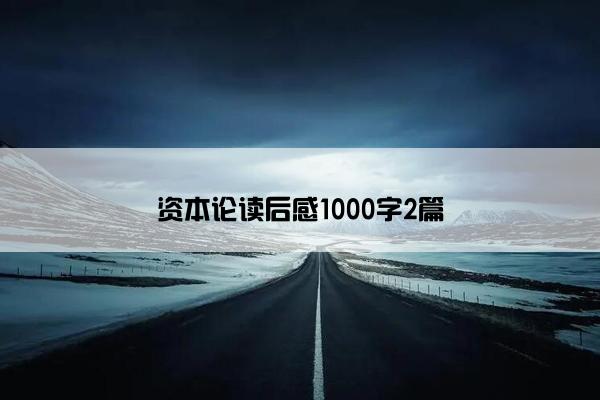 资本论读后感1000字2篇