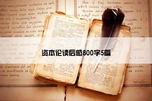 资本论读后感800字5篇