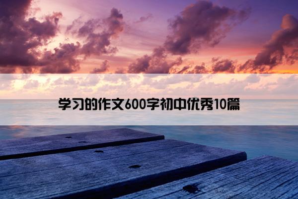 学习的作文600字初中优秀10篇