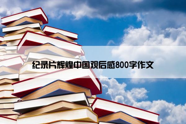 纪录片辉煌中国观后感800字作文