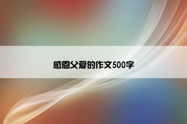 感恩父爱的作文500字