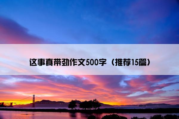 这事真带劲作文500字（推荐15篇）