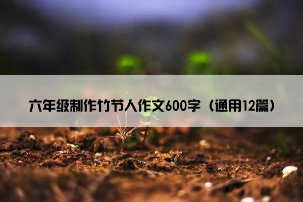 六年级制作竹节人作文600字（通用12篇）