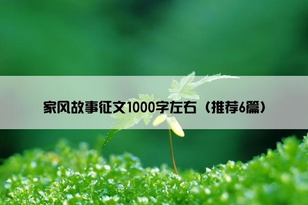 家风故事征文1000字左右（推荐6篇）