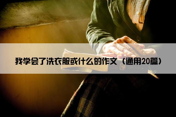 我学会了洗衣服或什么的作文（通用20篇）