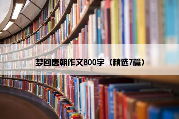 梦回唐朝作文800字（精选7篇）