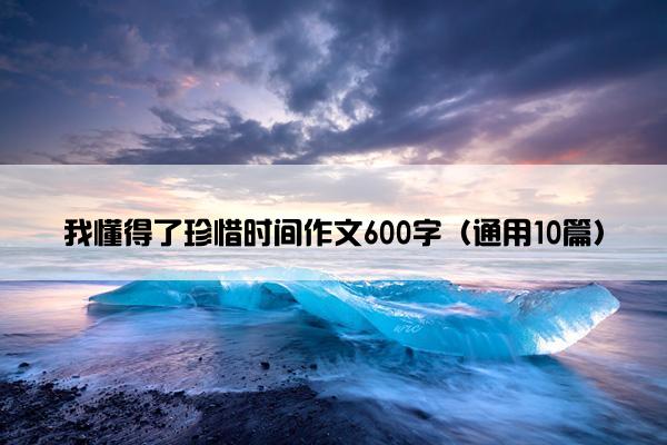 我懂得了珍惜时间作文600字（通用10篇）