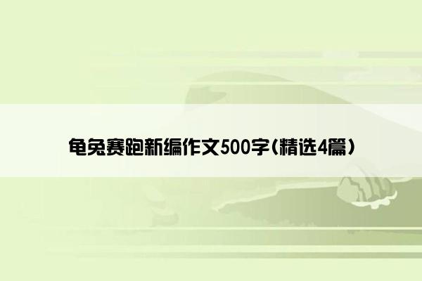 龟兔赛跑新编作文500字(精选4篇)