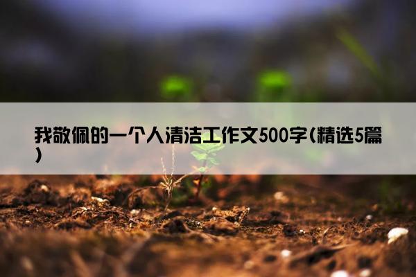 我敬佩的一个人清洁工作文500字(精选5篇)