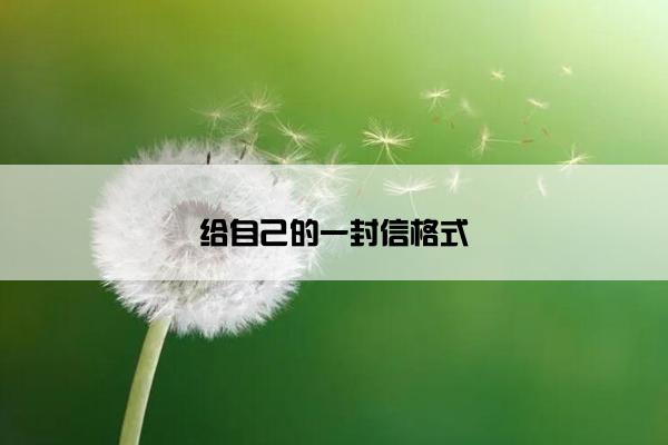 给自己的一封信格式