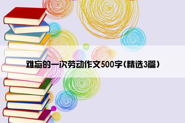 难忘的一次劳动作文500字(精选3篇)