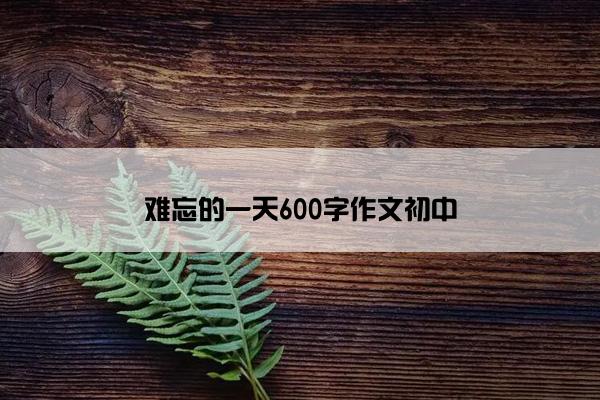 难忘的一天600字作文初中