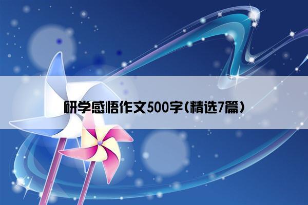 研学感悟作文500字(精选7篇)